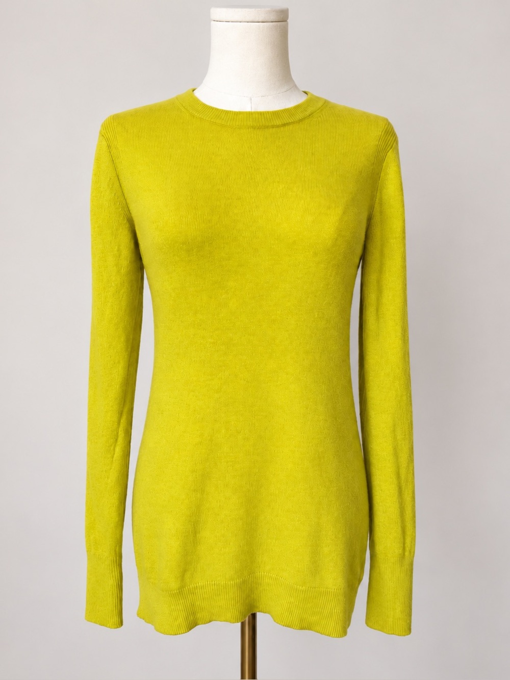 Banana Republic XS Merino Wool Cashmere Sweater Chartreuse Lime Italian Yarn